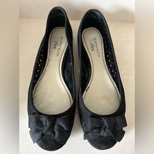 Anne Klein suede, round toe flats with bow